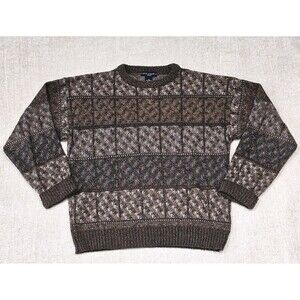 VTG Ivy Crew Classics Sweater Brown & Beige Men's Medium Pullover GrandpaCore